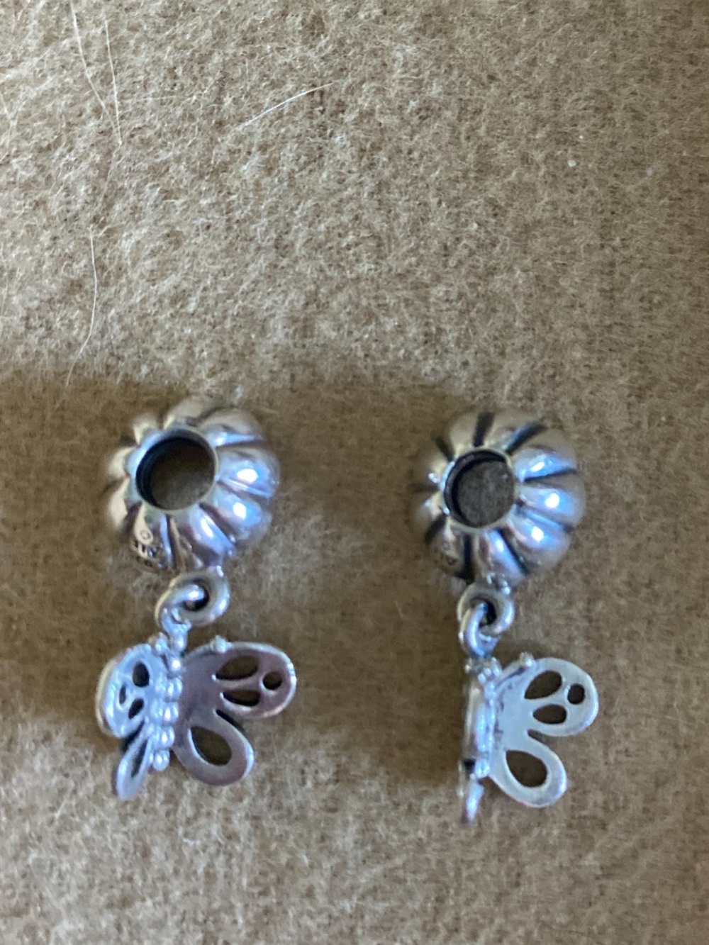 Pandora Silver Best Friends Butterfly Dangle Charm Pair